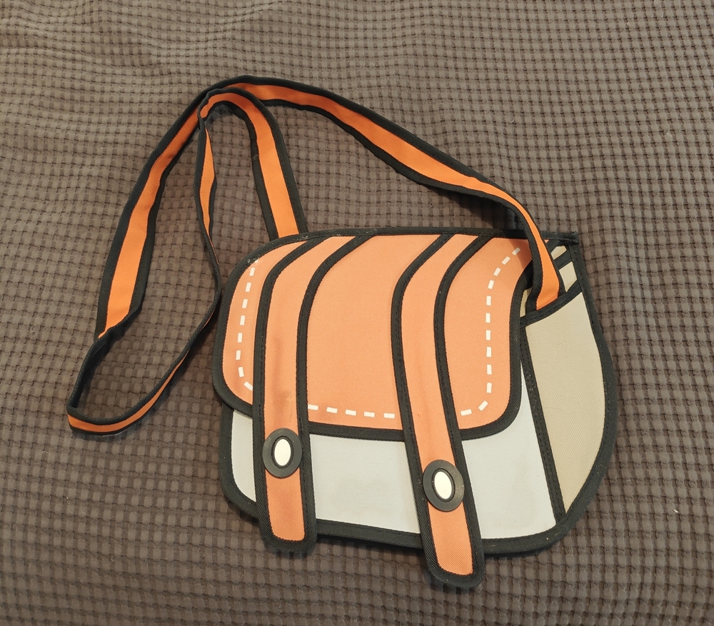 Orange and Cream Crossbody Bag - Playful Cartoon Style